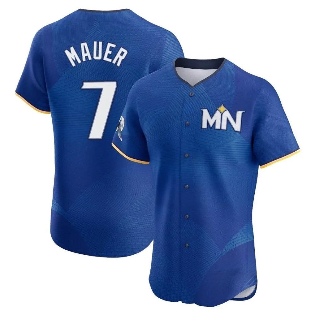 M.Twins #7 Joe Mauer Player Royal City Connect Limited Elite Home Hdoa Stitched Jerseys