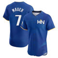 M.Twins #7 Joe Mauer Player Royal City Connect Limited Elite Home Hdoa Stitched Jerseys