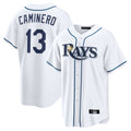 T.Bay Rays #13 Junior Caminero Player White Home Game Hdoa Stitched Jerseys