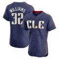 C.Guardians #32 Gavin Williams Player Navy City Connect Limited Elite Home Hdoa Stitched Jerseys