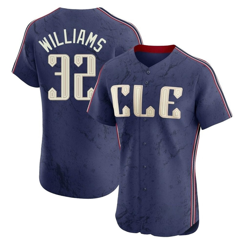 C.Guardians #32 Gavin Williams Player Navy City Connect Limited Elite Home Hdoa Stitched Jerseys
