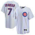 C.Cubs #7 Dansby Swanson Player White Home Game Hdoa Stitched Jerseys