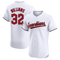 C.Guardians #32 Gavin Williams Player White Limited Elite Home Hdoa Stitched Jerseys