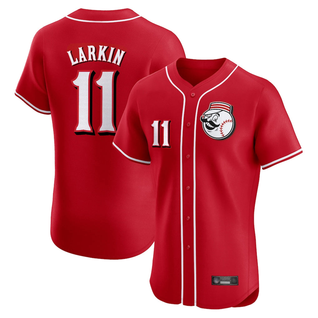 C.Reds #11 Barry Larkin Player Red Limited Elite Home Game Hdoa Stitched Jerseys