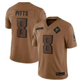 A.Falcons #8 Kyle Pitts Sr. Player Brown Salute To Service Limited Hdoa Stitched Jerseys