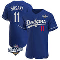 LA.Dodgers #11 Roki Sasaki Player Royal World Series Limited Elite Home Hdoa Stitched Jerseys