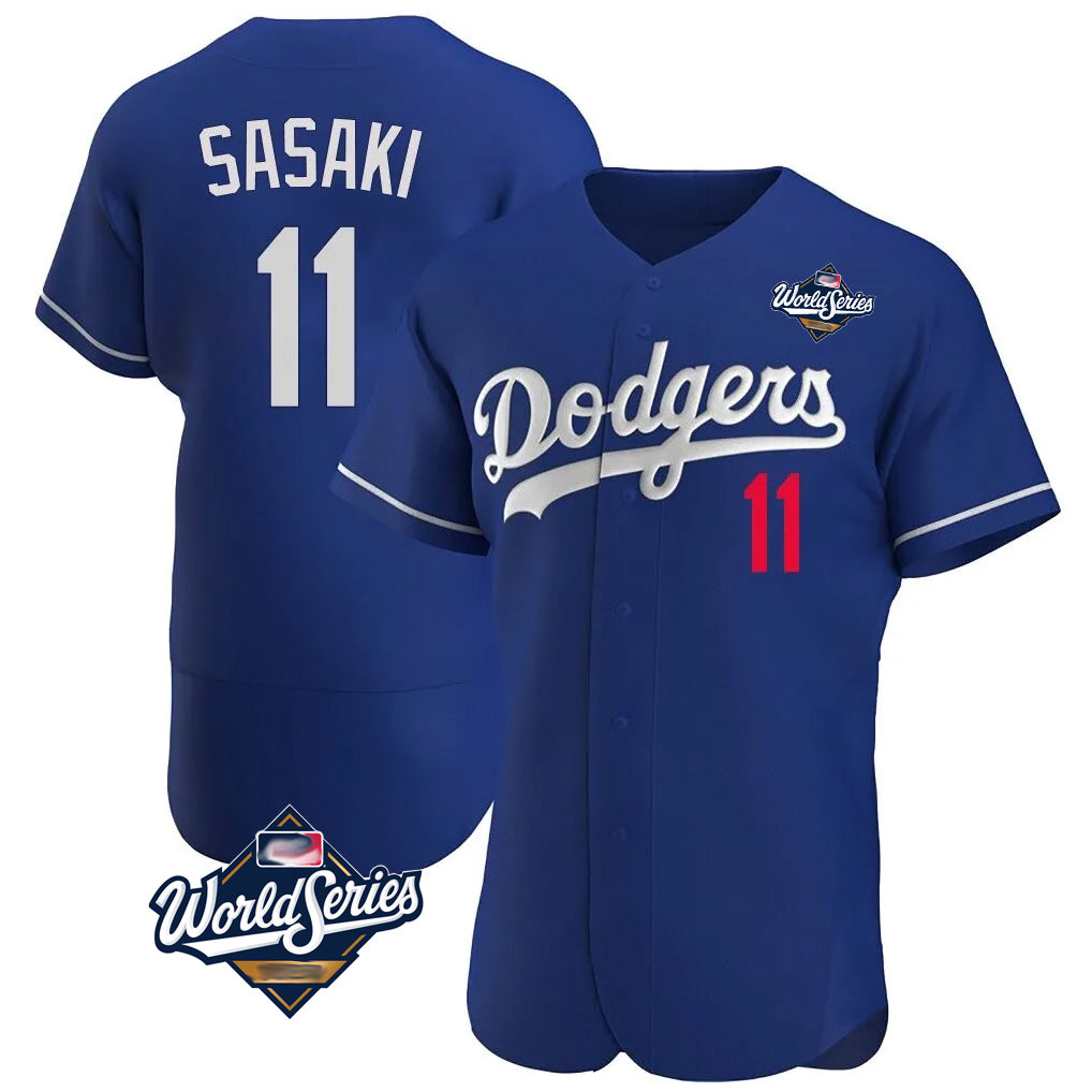 LA.Dodgers #11 Roki Sasaki Player Royal World Series Limited Elite Home Hdoa Stitched Jerseys