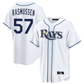 T.Bay Rays #57 Drew Rasmussen Player White Home Game Hdoa Stitched Jerseys