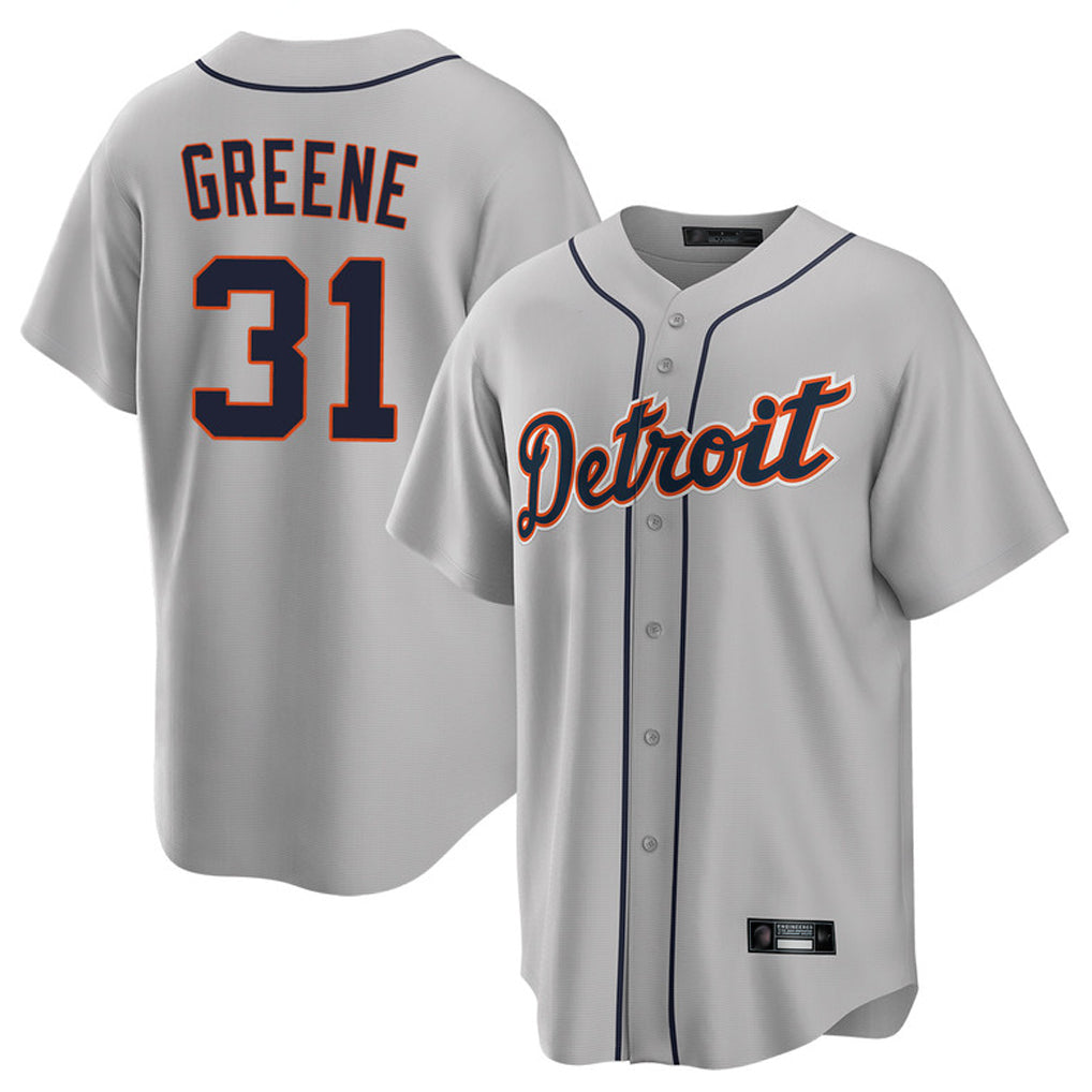 D.Tigers #31 Riley Greene Player Gray Home Game Hdoa Stitched Jerseys