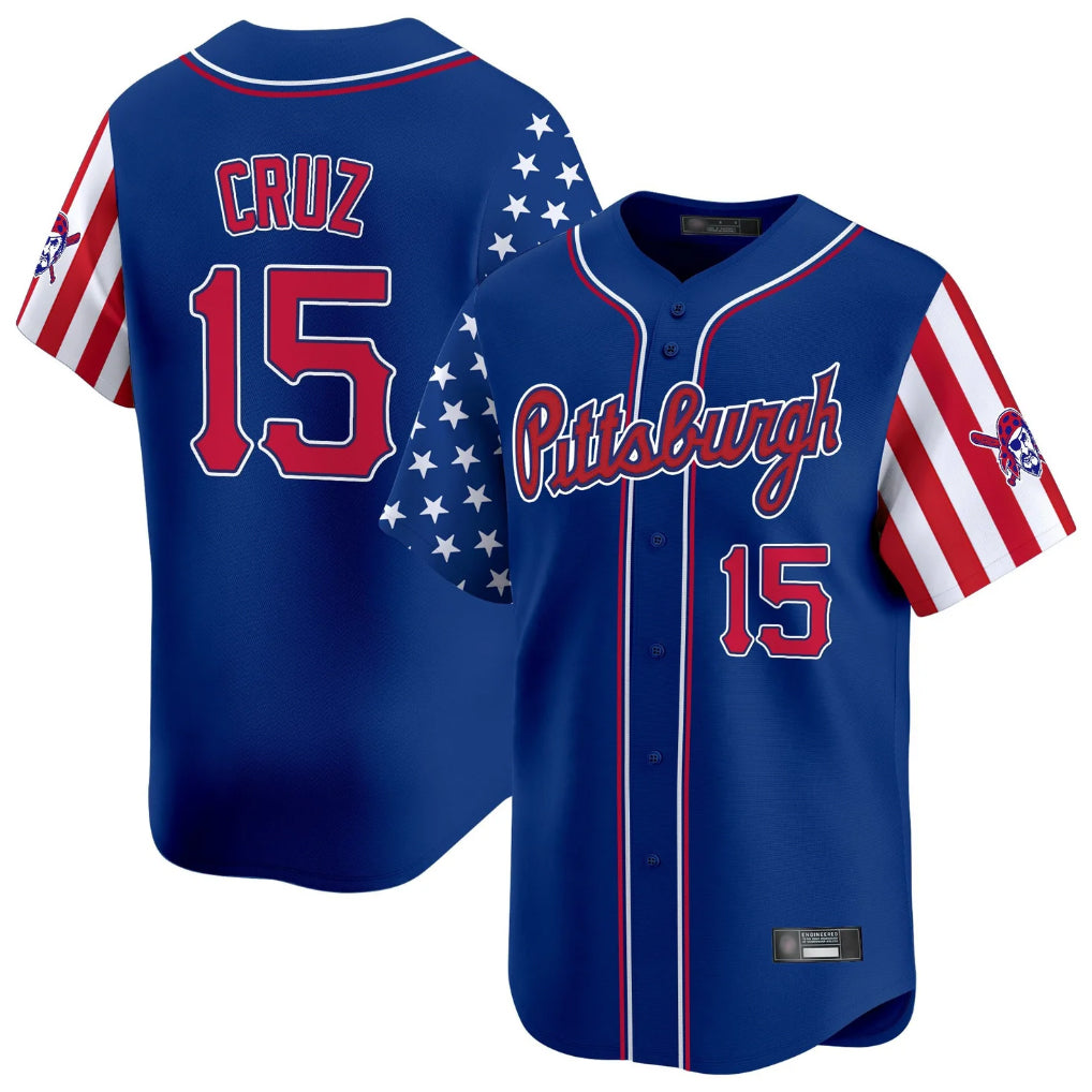 P.Pirates #15 Oneil Cruz Player Royal 2025 Independence Day Vapor Premier Limited Hdoa Stitched Jerseys