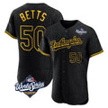 LA.Dodgers #50 Mookie Betts Player Black World Series Snake Skin City Limited Elite Home Hdoa Stitched Jerseys