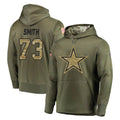 D.Cowboys #73 Tyler Smith Player Olive Salute to Service Pullover Hoodies Home Game Hdoa Stitched Jerseys