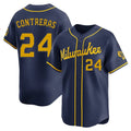 M.Brewers #24 William Contreras Player Navy Home Limited Hdoa Stitched Jerseys