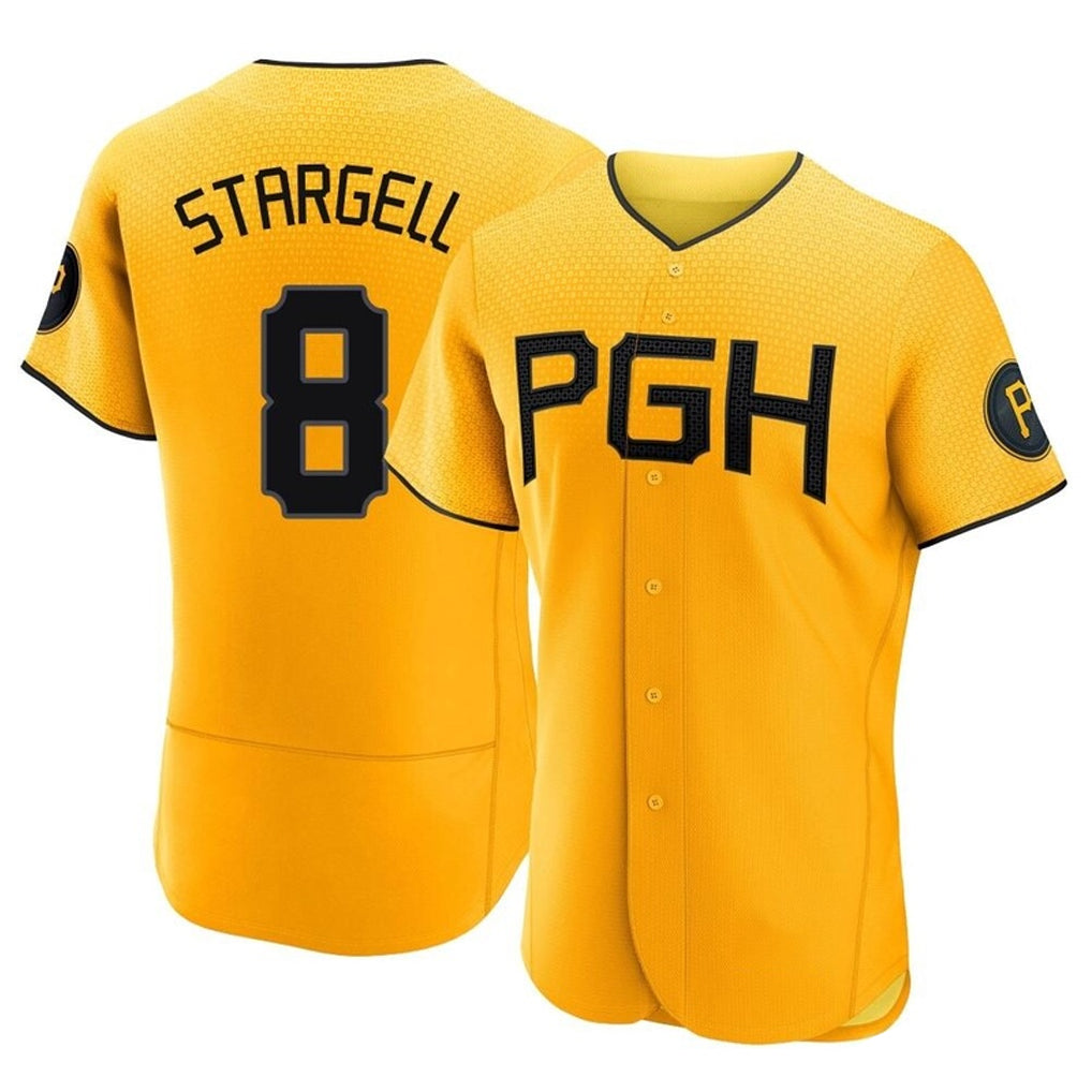 P.Pirates #8 Willie Stargell Player Gold City Connect Home Limited Elite Hdoa Stitched Jerseys