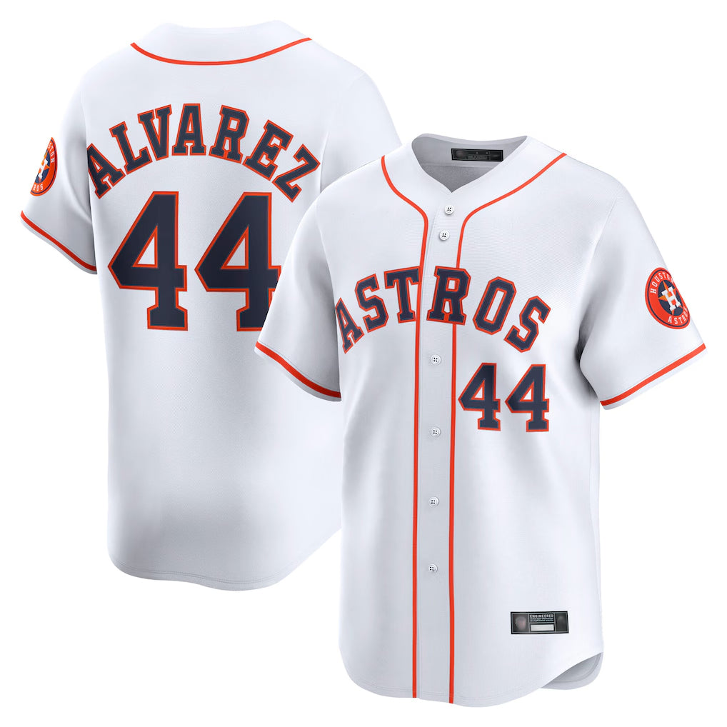 H.Astros #44 Yordan Alvarez Player White Home Limited Hdoa Stitched Jerseys