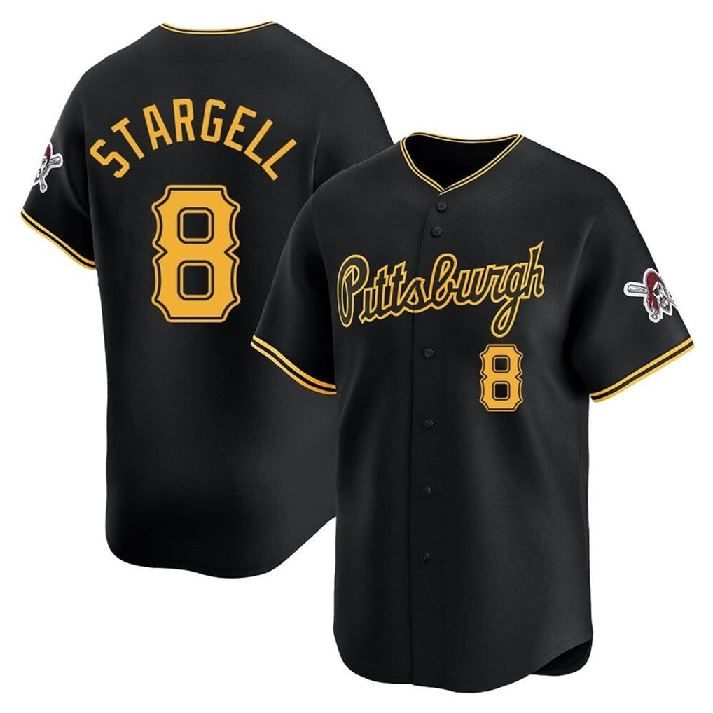 P.Pirates #8 Willie Stargell Player Black Alt Home Limited Hdoa Stitched Jerseys