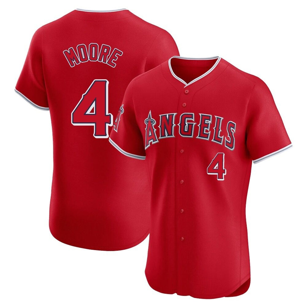 LA.Angels #4 Christian Moore Player Red Home Limited Elite Hdoa Stitched Jerseys