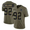 D.Cowboys #92 Quinnen Williams Player Olive 2025 Salute to Service Limited Home Game Hdoa Stitched Jerseys