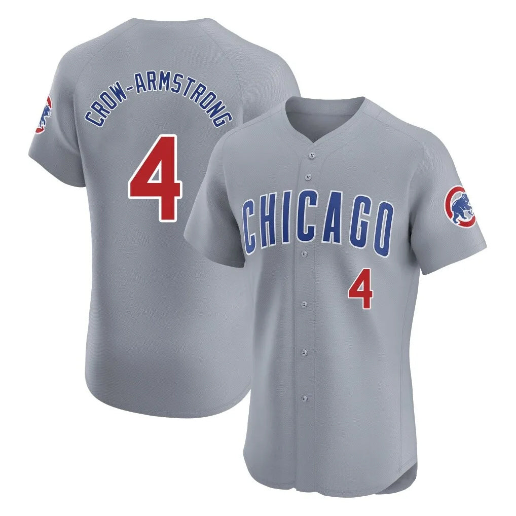 C.Cubs #4 Pete Crow-Armstrong Player Gray Road Limited Elite Home Hdoa Stitched Jerseys