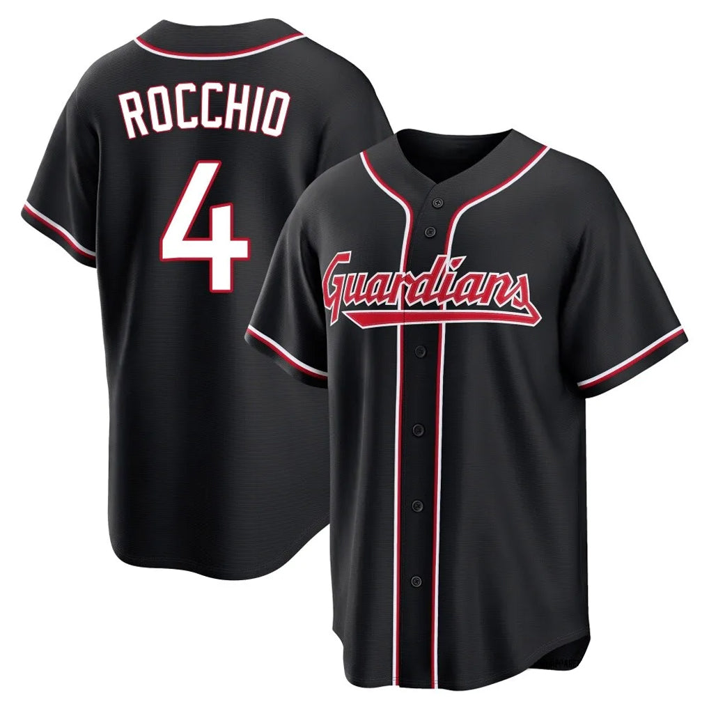 C.Guardians #4 Brayan Rocchio Player Black Fashion Out Home Game Hdoa Stitched Jerseys