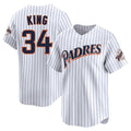 S.Diego Padres #34 Michael King Player White Cooperstown Collection Limited Home Hdoa Stitched Jerseys
