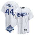 LA.Dodgers #44 Andy Pages Player White World Series Meet Game Home Hdoa Stitched Jerseys