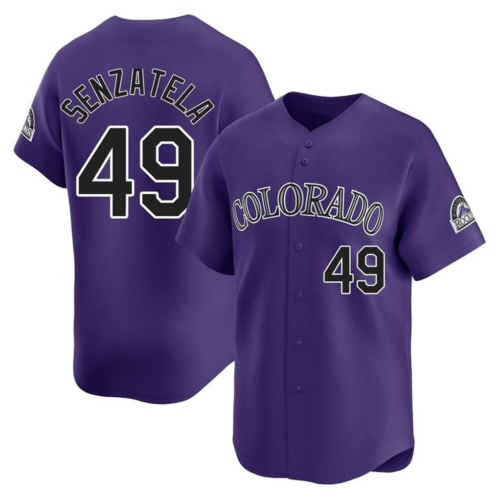 C.Rockies #49 Antonio Senzatela Player Purple Limited Home Hdoa Stitched Jerseys