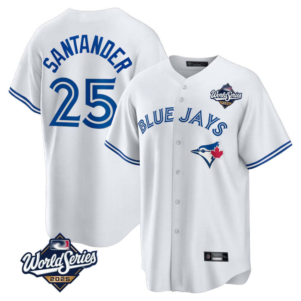 T.Blue Jays #25 Anthony Santander Player White 2025 World Series Game Hdoa Stitched Jerseys