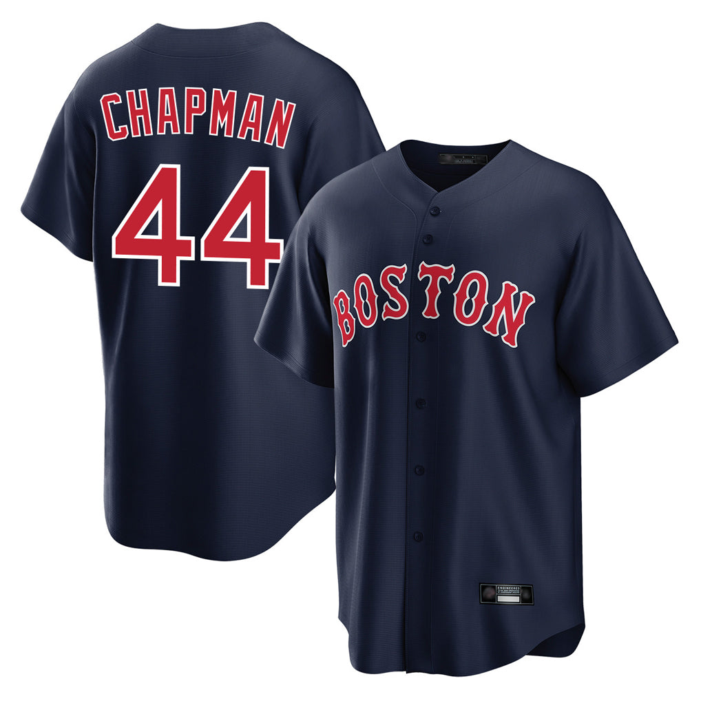 B.Red Sox #44 Aroldis Chapman Player Navy Home Game Hdoa Stitched Jerseys