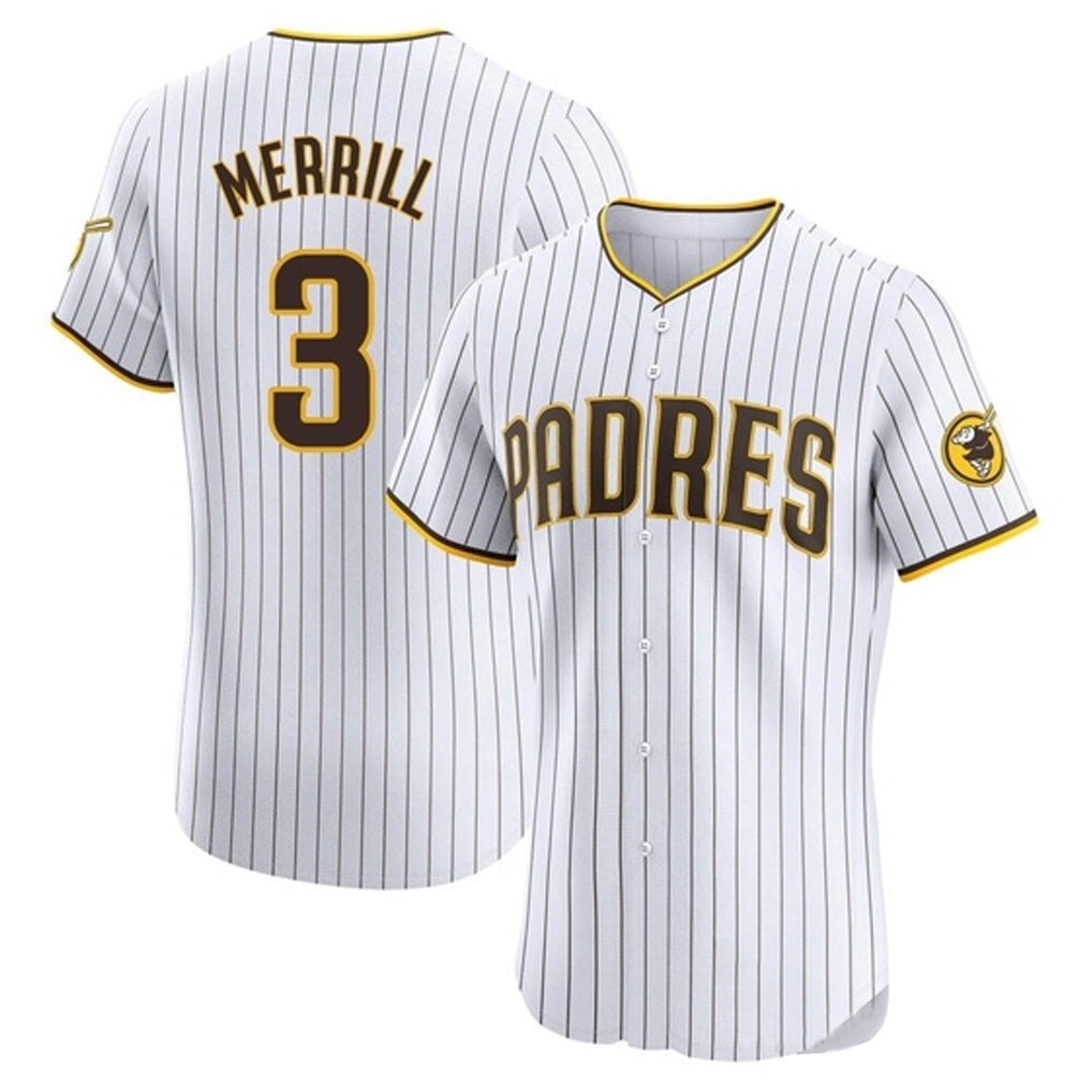 S.Diego Padres #3 Jackson Merrill Player White Home Limited Elite Hdoa Stitched Jerseys