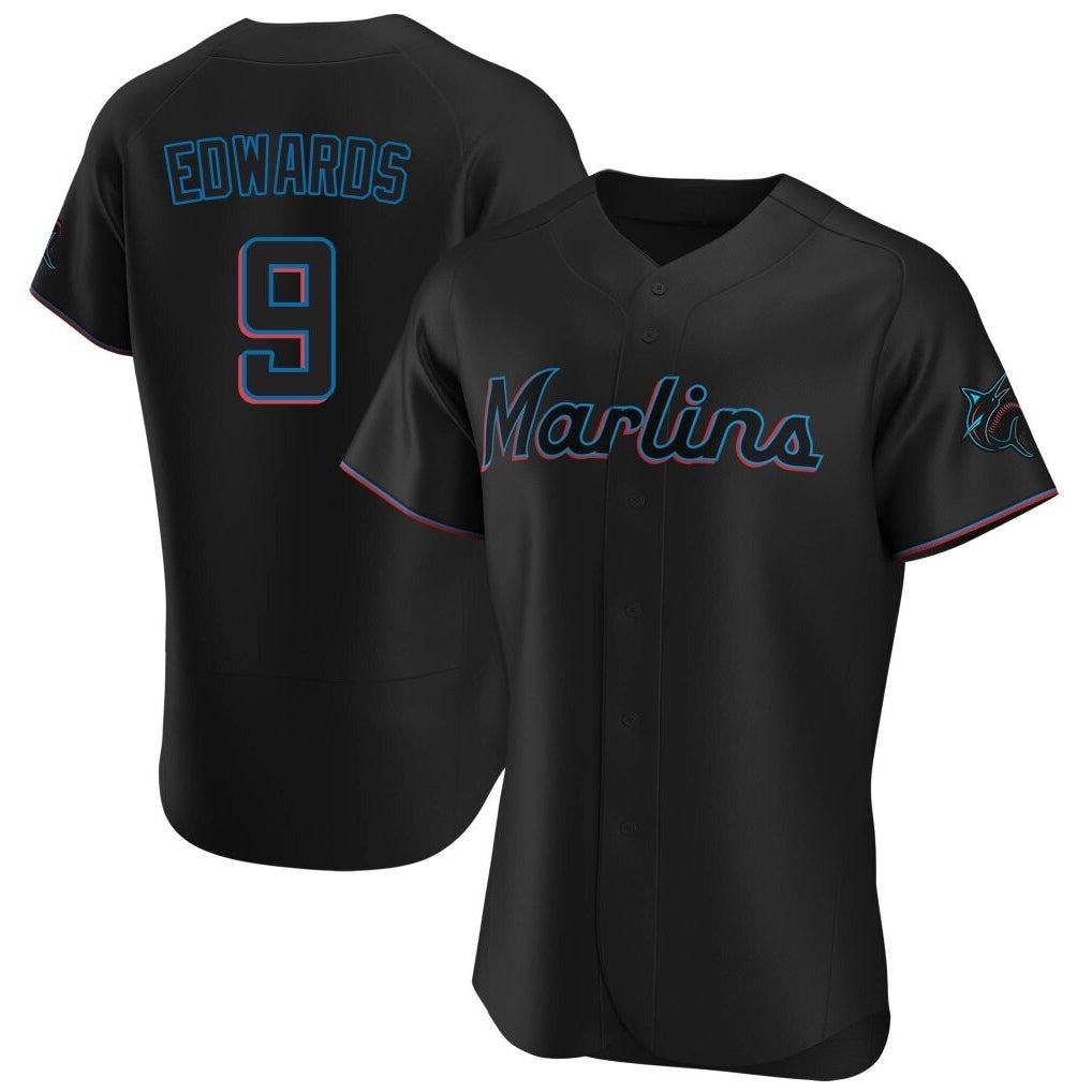 M.Marlins #9 Xavier Edwards Player Black Home Limited Elite Hdoa Stitched Jerseys