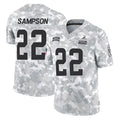 C.Browns #22 Dylan Sampson Player Arctic Camo Salute to Service Limited Home Game Hdoa Stitched Jerseys