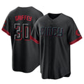 C.Reds #30 Ken Griffey Player Black City Connect Home Game Hdoa Stitched Jerseys