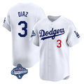 LA.Dodgers #3 Edwin D¨ªaz Player White World Series Meet Limited Home Hdoa Stitched Jerseys
