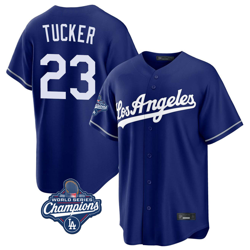 LA.Dodgers #23 Kyle Tucker Player Royal World Series Meet Game Hdoa Stitched Jerseys