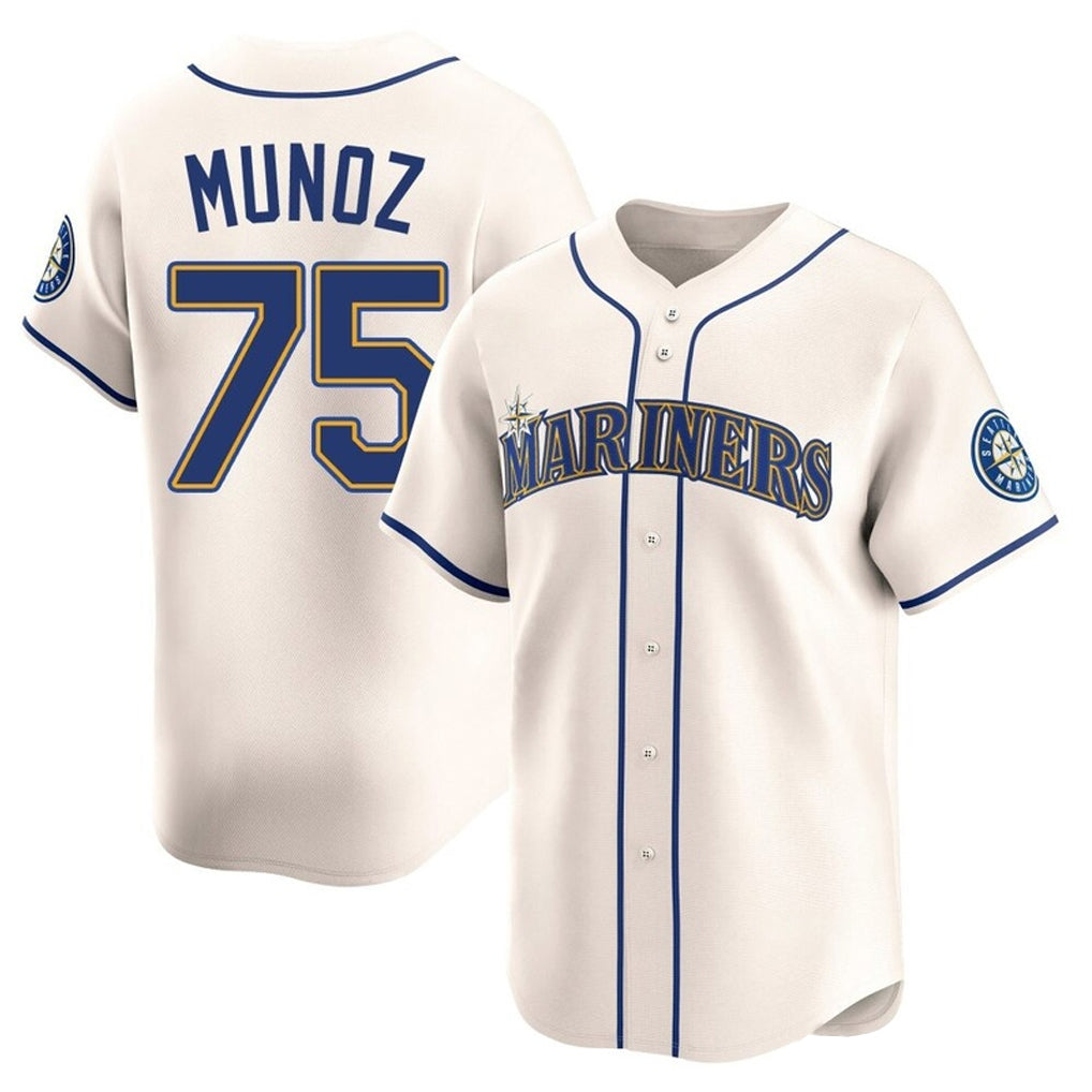 S.Mariners #75 Andres Munoz Player Cream Home Limited Hdoa Stitched Jerseys