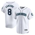 S.Mariners #8 Dominic Canzone Player White Home Limited Hdoa Stitched Jerseys