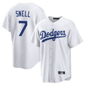 LA.Dodgers #7 Blake Snell Player White Game Hdoa Stitched Jerseys