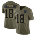 C.Panthers #18 Jalen Coker Player Olive Salute to Service Limited Home Game Hdoa Stitched Jerseys