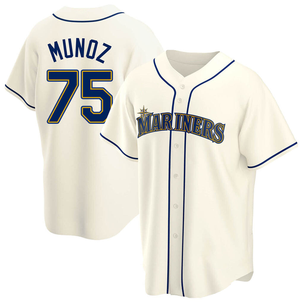S.Mariners #75 Andres Munoz Player Cream Home Game Hdoa Stitched Jerseys