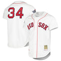 B.Red Sox #34 David Ortiz Player White Mitchell & Ness Cooperstown Collection Mesh Home Hdoa Stitched Jerseys