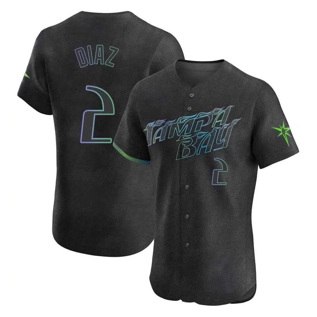 T.Bay Rays #2 Yandy Diaz Player Black City Connect Home Limited Elite Hdoa Stitched Jerseys