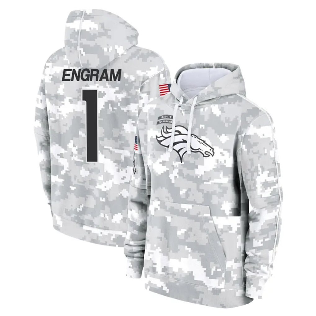 D.Broncos #1 Evan Engram Player Arctic Camo Salute to Service Hoodies Limited Game Hdoa Stitched Jerseys