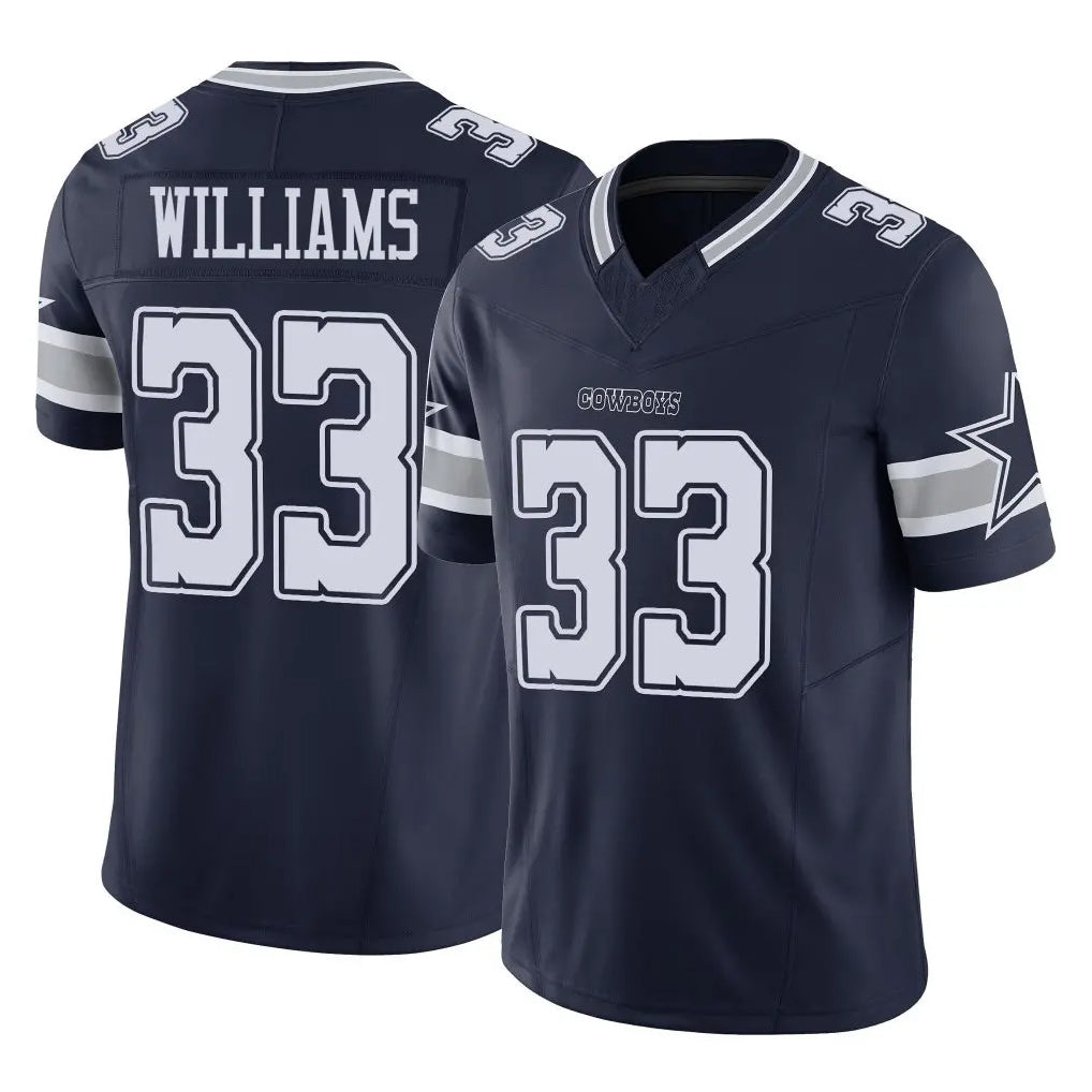 D.Cowboys #33 Javonte Williams Player Navy Limited Vapor F.U.S.E. Home Game Hdoa Stitched Jerseys