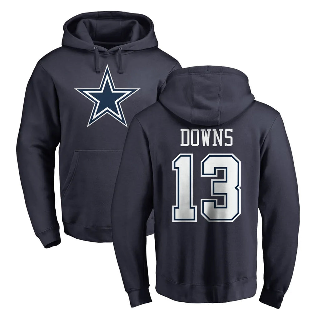 D.Cowboys #13 Caleb Downs Player Navy Pullover Hoodies Limited Hdoa Stitched Jerseys