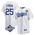 LA.Dodgers #25 Tommy Edman Player White World Series Game Home Hdoa Stitched Jerseys