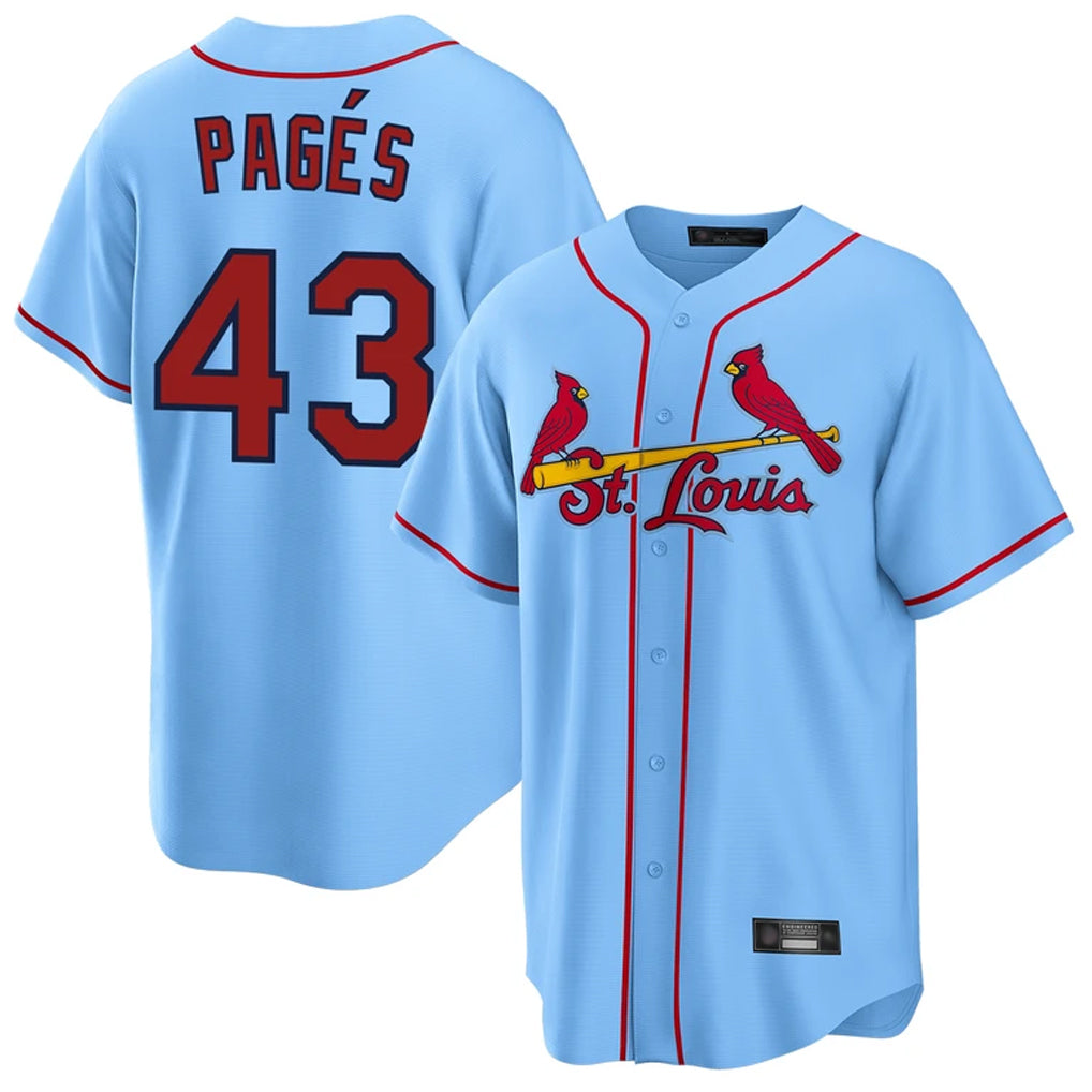 St. Louis Cardinals #43 Pedro Pages Player Light Blue Home Game Hdoa Stitched Jerseys