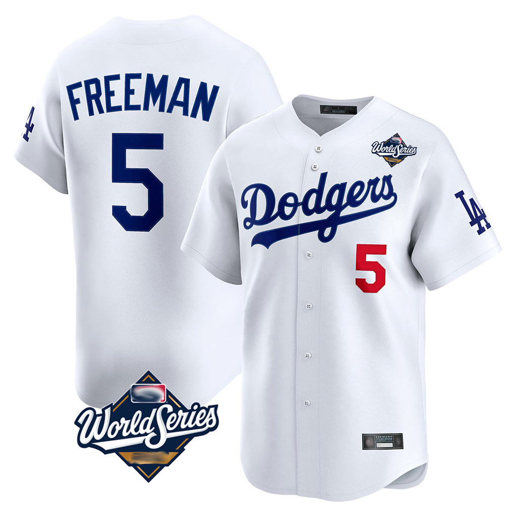 LA.Dodgers #5 Freddie Freeman Player White World Series Limited Home Hdoa Stitched Jerseys