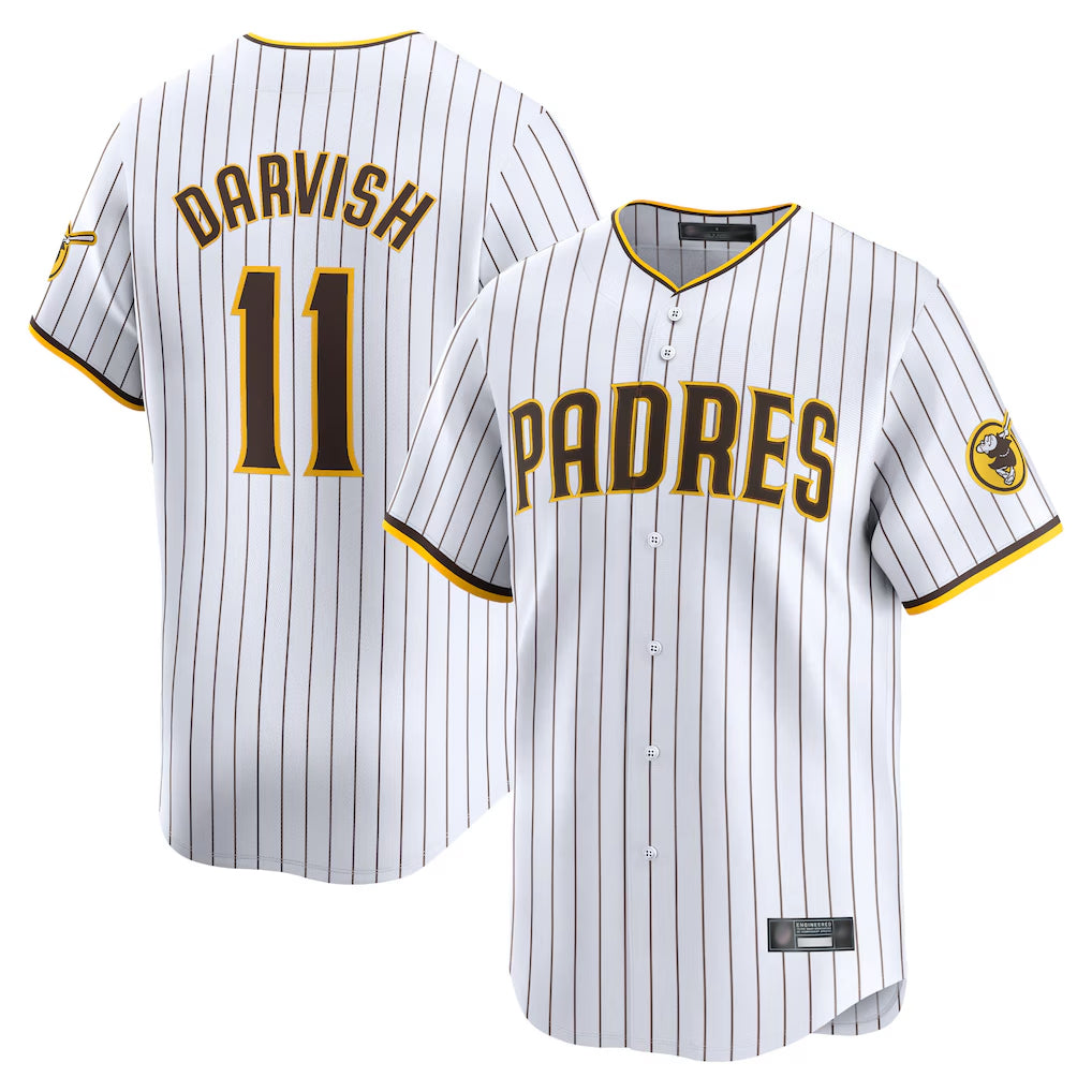 S.Diego Padres #11 Yu Darvish Player White Home Limited Hdoa Stitched Jerseys