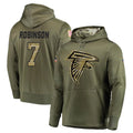 A.Falcons #7 Bijan Robinson Player Olive Salute to Service Pullover Hoodies Hdoa Stitched Jerseys